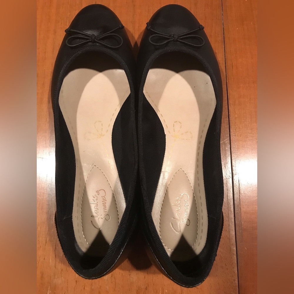 Womens Clark’s Couture Bloom Black Leather Shoes